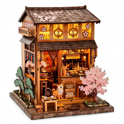 GOOGO Book Nook Kit, Maison Miniature à Monter soi-même avec lumière LED, Puzzle 3D en Bois, Serre-Livres décoratif pour bibliothèque, Cadeau créatif pour Adultes (Shitamachi Yatoriya)