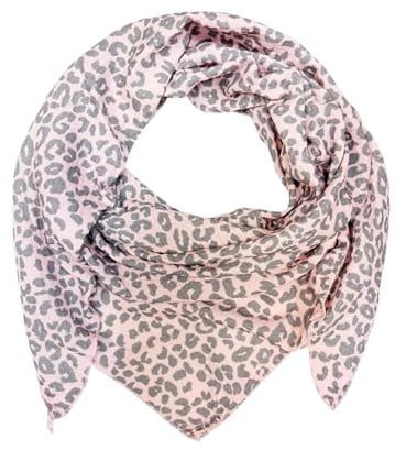 XL DreieckStrickschal Leopard Frühling Schal 100% Baumwolle Made in Italy Fashion Tuch Dreieckschal Stola Herbst Frühling Tuch Leo