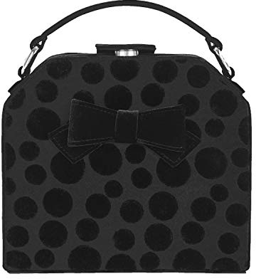 Ruby Shoo Damen Handtasche Sante Fe Flock Punkte Tasche Schwarz