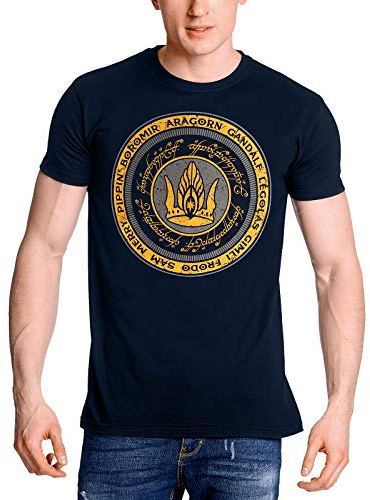 Elbenwald Herr der Ringe T-Shirt Gemeinsam für Gondor großer Frontprint blau - L