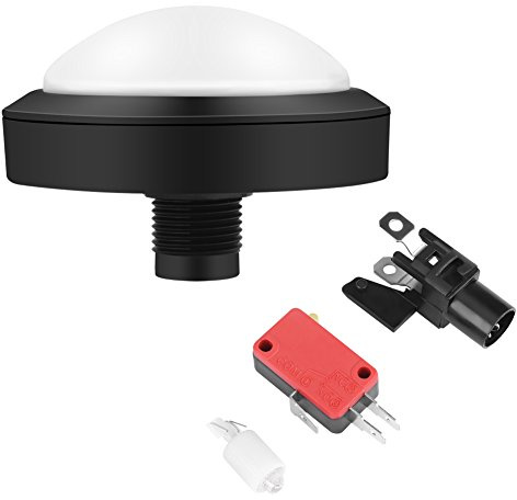 Botón De Masiva Led,100mm Pulsador USB Push Button,DC12V Aplicable a Máquinas Expendedoras Interactivas, Máquinas De Juegos Grandes(Blanco)