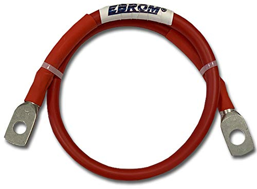 EBROM Batteriekabel, KFZ Kabel, 10 mm² rot, fertig konfektioniert inkl. Schrumpfschlauch, ab 30 cm bis 10 Meter, viele verfügbare Längen mit Ringösen/Kabelschuhe M6/M8/M10 kombinierbar 10mm2 (10 mm2)