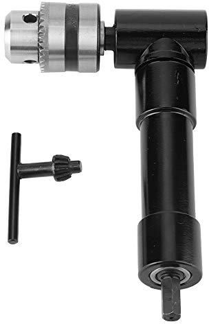 Fafeicy Adaptador de taladro, con llave de portabrocas en ángulo recto de 90 grados, extensión de accesorio, 1-10 mm Rango de sujeción, 25N.m Momento máximo de fuerza, 1500 RPM Velocidad máxima