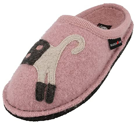 HAFLINGER Flair Cucho Pantoffeln gewalkter Wolle Katze