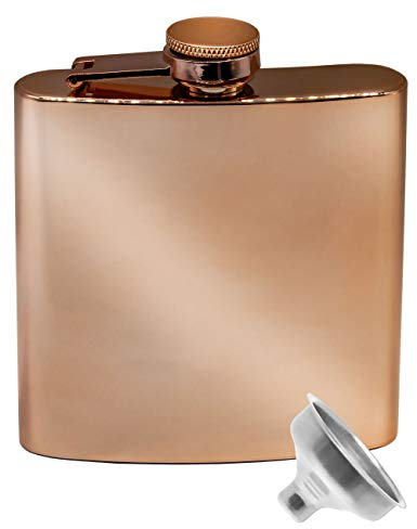 OUTDOOR SAXX Edelstahl Flachmann, 175ml, goldenes Spiegel-Design, verspiegelt, in Geschenkbox