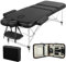 Yaheetech Table de Massage Pliante Professionnelle 3 Section 90 x 213 cm avec Cadre en Aluminium Lit de Massage Large Portable à Hauteur Réglable Repose-tête Ergonomique pour Massage Spa Tatouage