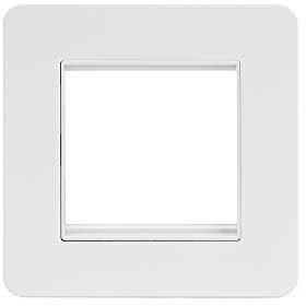 Soho Lighting White Metal Flat Plate Single Data Plate 2 Module Screwless