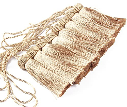 BEL AVENIR Set mit 8 eleganten Polyester-Quasten, Bunte Quasten, Charms, Schlüsselquaste, DIY-Zubehör (beige)