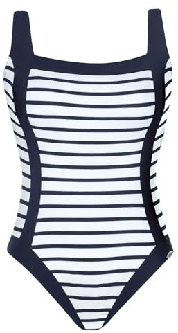 Sunflair Badeanzug Damen Badeanzug - Einteiler mit Schalen und hohem Rücken - große Cups und verstellbare Träger - zweifarbig mit klassischen Streifen