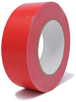 gws Panzer-Tape 1 Rollen kräftiges Gewebe-Klebeband für raue Untergründe | robustes Steinband von Hand reißbar | versch. Farben | 50 m x 38 mm, rot