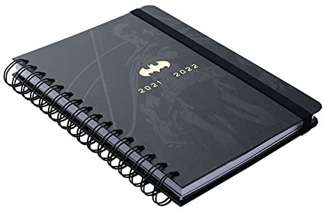 Erik DC Comic Batman Schulplaner - Ringbuch Kalender 2021 2022 - Terminkalender 2022 Wochenübersicht, Grau