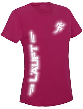 Laufshirt Damen Reflex Funktionsshirt Running T-Shirt Läuft Hotpink S