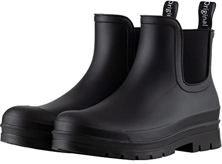 planone Fashion Short Rain Boots for Women Waterproof Chelsea Ankle Boots