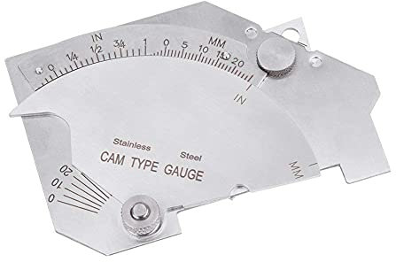 Welding Gauge, MG-8 Bridge Cam Welding Inspection Gauge Welded Surfaces Joint Undercut Fillet Leg Throat Gage Measuring Rulers Welding Undercut Gague