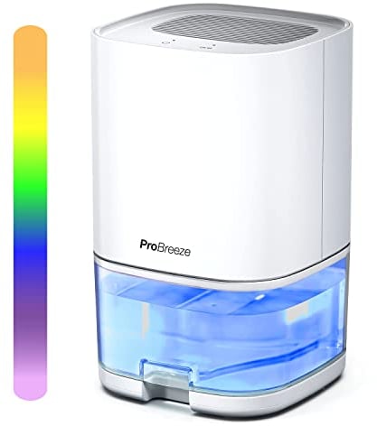 Pro Breeze Luftentfeuchter 1000ml mit Zeitschaltuhr und Nachtlicht - Luftentfeuchter elektrisch gegen Feuchtigkeit, Schmutz, Schimmel in Badezimmer, Schlafzimmer, Kleiderschrank und Keller - Weiß