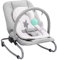Susany Babywippe mit Spielzeugen und Sitzpolster, Für Neugeborene oder Kleinkinder, Babyschaukel und Babystuhl, Verstellbare Fußstütze und Rückenlehne, Hellgrau und Weiß