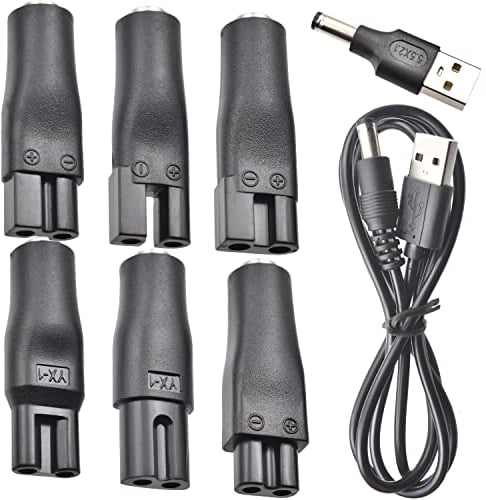 8 Stück 5V Rasierer Ladegerät Netzkabel USB Adapter Set für eine Vielzahl von Elektrische Haarschneidemaschinen, Bartschneider, Rasierer, Schönheitsinstrumente,elektrische Friseure, Luftreiniger