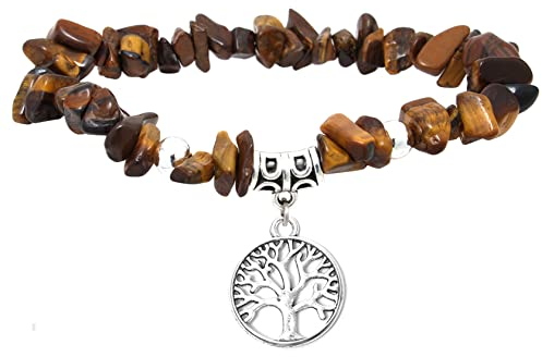 MILAKOO Tierauge Edelsteine Armband Damen Lebensbaum Armband Damen 7 chakra armband