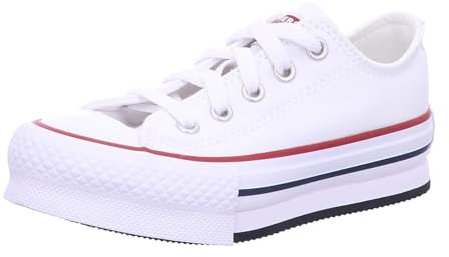 Converse 372862C Chuck Taylor All Star EVA Lift Canvas Platform Sneaker Unisex White/Garnet/Navy 33.5