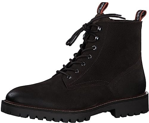 MARCO TOZZI by Guido Maria Kretschmer Herren Stiefeletten zum Schnüren aus Leder mit Schnürsenkeln und Reißverschluss, Braun (Mocca Nubuck), 44