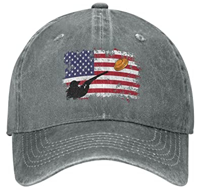 Oudrspo Skeet Shooting USA Flag Trap Shooting Tontauben Retro Sports Denim Cap