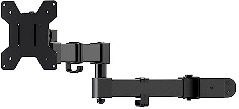 Bracwiser Foldable Single Monitor Arm, Fully Adjustable for Pole Mount, Holds up to 10kg, VESA 75x75/100x100mm, Black (MD7DB)