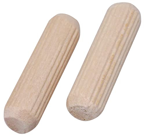 SKIR'CO (200 pezzi) Tasselli in Legno 8 x 30 mm, Tasselli Scanalati, Perni Scanalati Per Mobili, Tasselli Scanalati