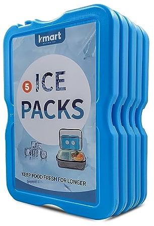 Home Freezer Blocks Ice Packs for Lunch Bags & Coolers - Slim, Reusable & BPA-Free Freezer Packs | Long-Lasting, Quick Freeze | Perfect for Picnic, Camping, Beach & Outdoor Sports (Blue - 5 Pack)