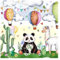 Bilderwelten Fototapete Kinderzimmer Panda und Lama Aquarell 240 x 240 cm Vlies-Tapete XXL Smart Wandtapete Wanddekoration Kindertapete