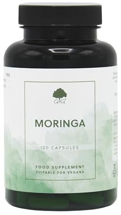 Moringa Leaf Powder Capsules 500mg - Natual Whole Leaf Moringa Oleifera - 120 Vegan Capsules - Non-GMO, Made in The UK by G&G Vitamins