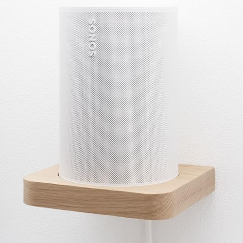 HOCHSTAPLER Lautsprecher Wandhalterung für Sonos Era 100 - Sonos Era 100 Wandhalterung aus Eiche Massivholz - Wandhalterung Lautsprecher inklusive Befestigungsmaterial