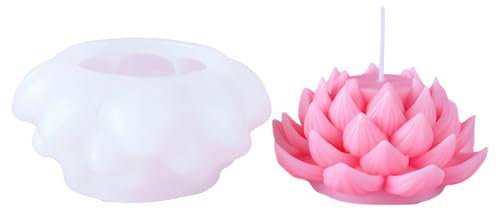 Lotusblumen-Form für Kerzen, Alphabet, Seerose, Silikonform für Seife, Sojawachs, Epoxidharz, DIY, Handwerk, Party, Abendessen, Ornamente, Hochzeit, Valentinstag, Dekoration (A)