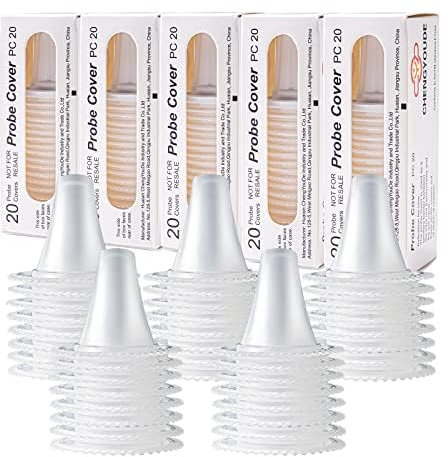 400 Stück Ohrstöpsel für Ohrthermometer Braun – Ersatzkappen zum Schutz der Sondenfilterlinse, kompatibel mit verschiedenen Typen