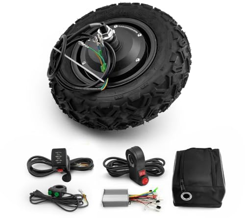 L-faster Off-Road Rough Wheel Electric Wheelbarrow Scooter, Gear Hub Motor Kit, 10 Inch Wheel, 24V, 36V, 48V, 350W (36V 350W)