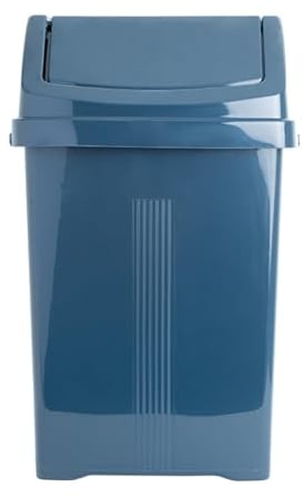 JMS we create smile 50L Litre Navy Plastic Swing Lid Bin Waste Recycle Dustbins Rubbish Trash Refused Bins for Kitchen, Home, Office, Bathroom (50 Litre)
