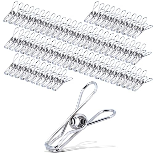 70 PCS Mollette Panni Mollette Piccole Metallo Mollette Acciaio Inox Mollette Biancheria Mollette Stendibiancheria per Asciugamano,Vestiti,Calzini,Stendibiancheria,Campeggio,Cartelle di Carta