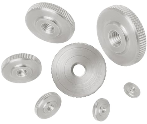 Rändelmutter M10 flache Form 2 Stück Edelstahl V2A Gewindemutter gerändelte, geriffelte Seitenflächen Mutter Innengewinde Norm DIN 467 für metrische Schraubgewinde & Bolzen