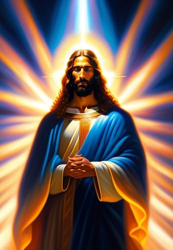 Puzzle 1000 Teile Göttlicher Jesus Christus unter dem goldenen Schein Impossible Puzzle 26x38CM