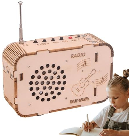 Kit de radio FM – Kit de radio D iy de madera, juego de radio FM electrónico | Juego de aprendizaje de radio FM portátil, audio D iy para adolescentes y adultos