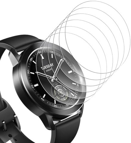 Bigqin 6 Piezas Protector de Pantalla Compatible con Xiaomi Watch S4 S3, HD Película Cristal Templado Compatible con Xiaomi Watch S4 S3, Anti-Arañazo