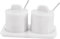 Marble Salt Cellar with Lid and tray 4 Inch White Handmade Salt Container, Set of 2 Seasoning Jars, Spice Storage Container for Kitchen countertop, spice jars Sugar bowl