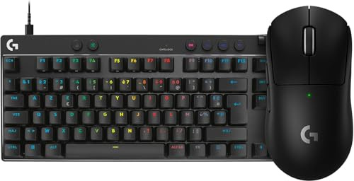 Logitech G Pro X TKL Rapid FRA AZERTY + Superlight 2 Gaming Set – Noir | Touches analogiques magnétiques, Rapid Trigger, RVB personnalisable, souris 60 g, capteur 44 000 DPI et taux de rapport 8 kHz