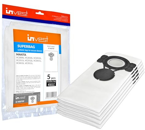 10 Staubsaugerbeutel kompatibel mit Makita VC2000L VC2010L VC2012L VC2511L VC2512L VC3011L VC3012L VC3511L Nilfisk Aero 21/26/31 Staubbeutel aus Vlies, Staubsauger, Premium Verschluss