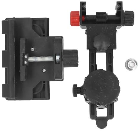 L Shape Bracket Adapter, 360 Degree Rotating Pivoting Base with Clip for Wall Ceiling Mount Telescoping Pole