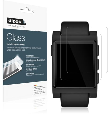 dipos 2x Displayschutzfolie 9H klar für Pebble Core Time 2 | Bricht und splittert nicht, kein Echtglas, Anti-Shock, passt perfekt, kratzfest, blasenfrei, hüllenfreundlich, selbstklebend