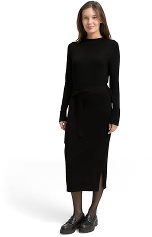 TOM TAILOR Damen 1049186 Fitted Midi-Kleid mit Gürtel