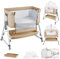 Supfine Lit Cododo, Berceau Bébé 4 en 1, Lit pour Nouveau-né, 0-6 Mois, 6 Niveaux de Réglage en Hauteur, avec Matelas Confortable, Couffin, Moustiquaire (80 * 40 * 100-116 cm, Beige)