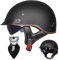 EBAYIN Half Helmet Open-Face Helmet Brain - Cap Cruiser Chopper Scooter Pilot Jet Helmet DOT+ECE Certified Personality Retro Harley Motorcycle Helmet(I,L=(59~60cm))