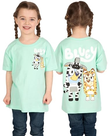 Bluey Girls Tshirt, Short Sleeve Girls T Shirt, Kids Clothes for Summer, Bingo Cotton T-Shirt, Ages 18 Months to 10 Years