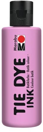 Marabu TIE DYE INK Batikfarbe in Pastellrosa, 80 ml Farbe auf Wasserbasis, vegan, strahlende Stofffarbe für helle Textilien bis 20% Kunstfaseranteil, 17300004227